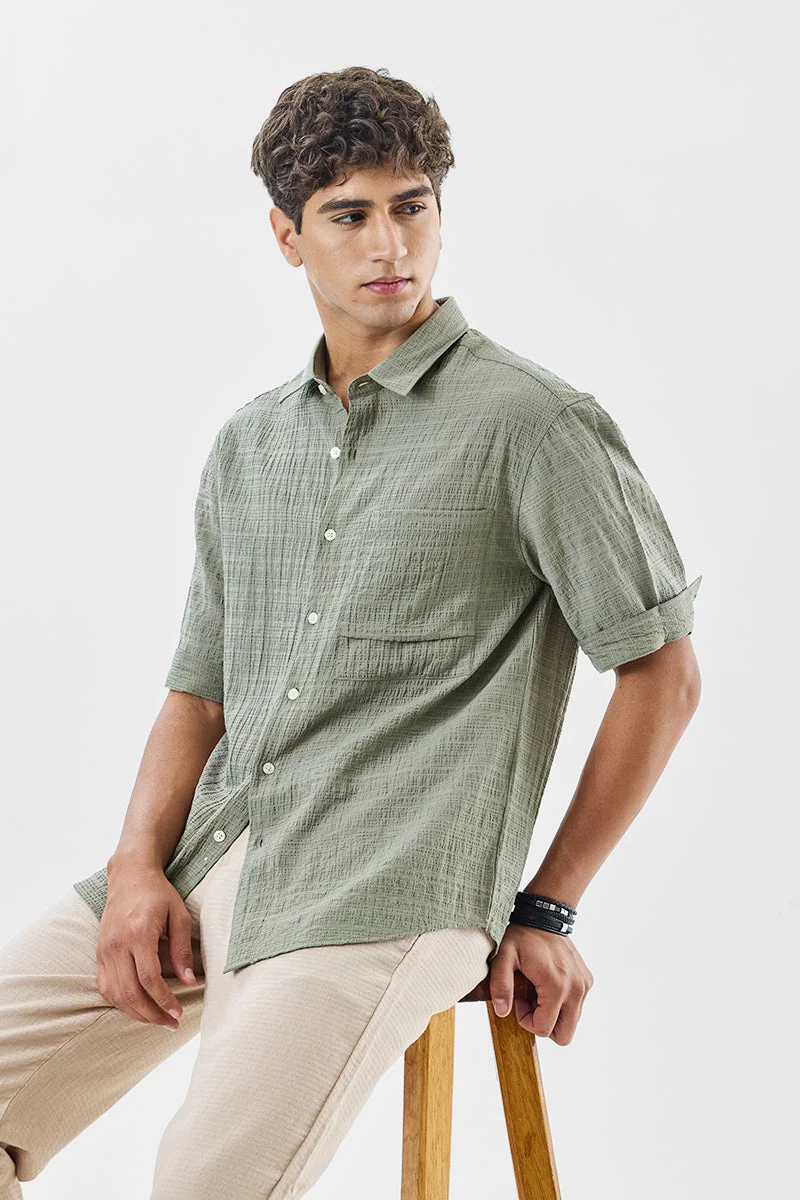 سنيتش Oversized Crushed Seersucker Shirt